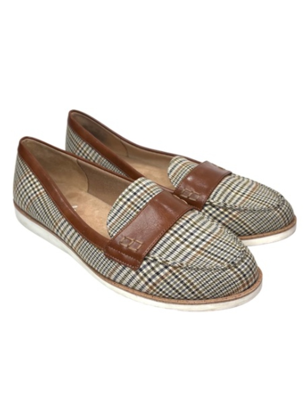 Life Stride Tan Plaid Loafers | 8M